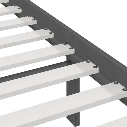 Bed Frame | Grey | Solid pine wood | 200x200 cm |  Tough | Bed Frame