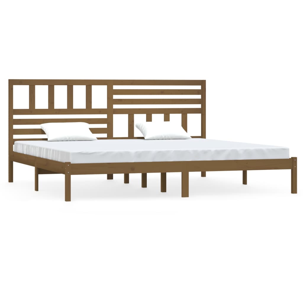 Bed Frame | Honey Brown | Solid Pine Wood | 200x200 cm | Durable