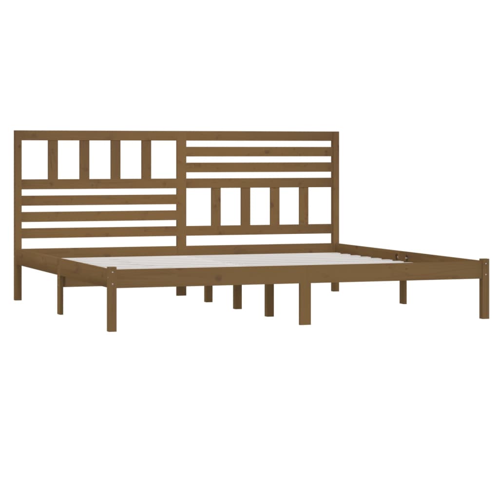 Bed Frame | Honey Brown | Solid Pine Wood | 200x200 cm | Durable