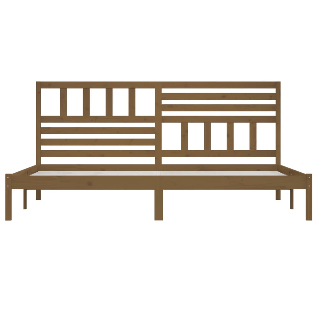 Bed Frame | Honey Brown | Solid Pine Wood | 200x200 cm | Durable