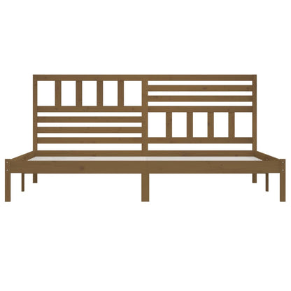Bed Frame | Honey Brown | Solid Pine Wood | 200x200 cm | Durable