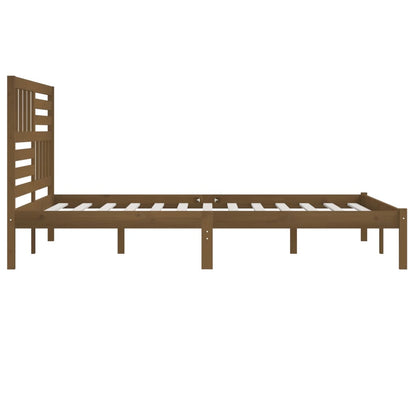 Bed Frame | Honey Brown | Solid Pine Wood | 200x200 cm | Durable