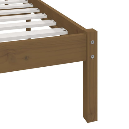 Bed Frame | Honey Brown | Solid Pine Wood | 200x200 cm | Durable