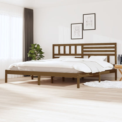 Bed Frame | Honey Brown | Solid Pine Wood | 200x200 cm | Durable