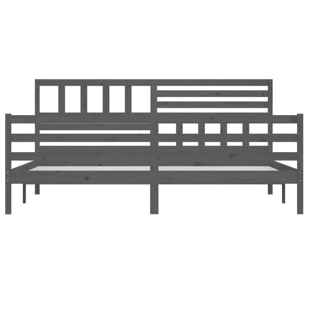 Bed Frame | Grey | Solid pine wood | Double | Durable | Bed Frame