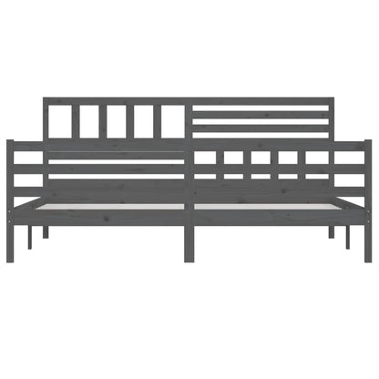 Bed Frame | Grey | Solid pine wood | Double | Durable | Bed Frame