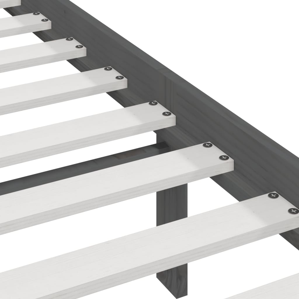 Bed Frame | Grey | Solid pine wood | Double | Durable | Bed Frame