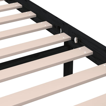 Bed Frame | Black | Solid pine wood | 200 x 200 cm |  Strong Build
