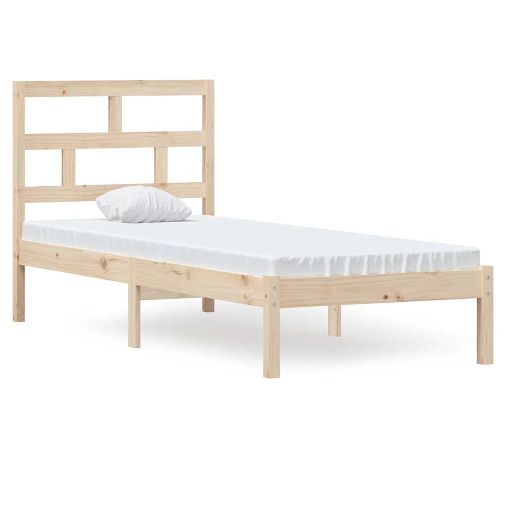 Bed Frame | Natural Wood | Solid Pinewood | Small Single | Modern