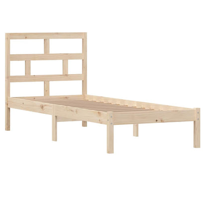 Bed Frame | Natural Wood | Solid Pinewood | Small Single | Modern