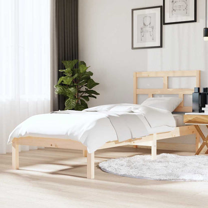 Bed Frame | Natural Wood | Solid Pinewood | Small Single | Modern