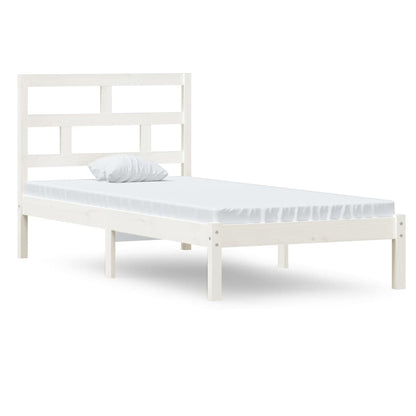 Bed Frame | White | Solid Pine Wood | Single | Durable | Rectangular