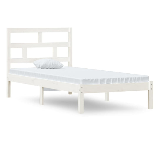 Bed Frame | White | Solid Pine Wood | Single | Durable | Rectangular
