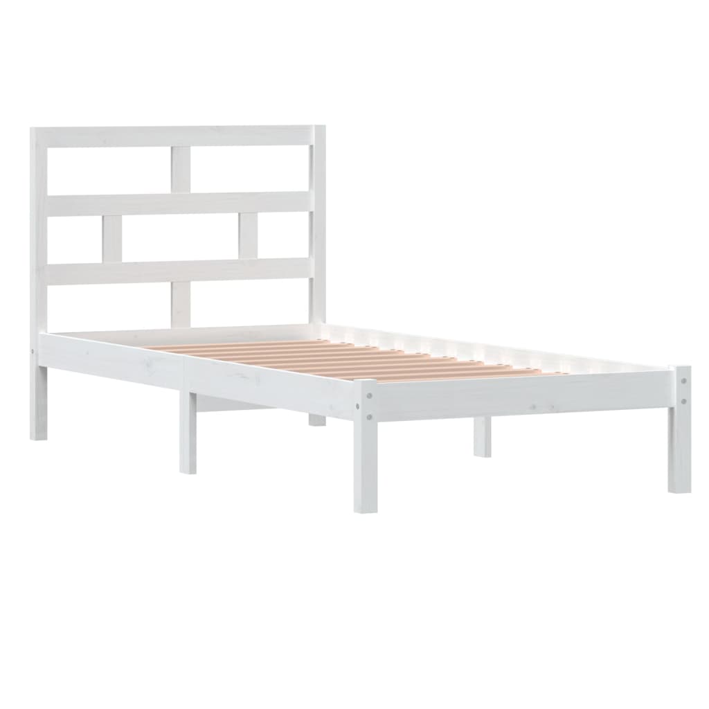 Bed Frame | White | Solid Pine Wood | Single | Durable | Rectangular
