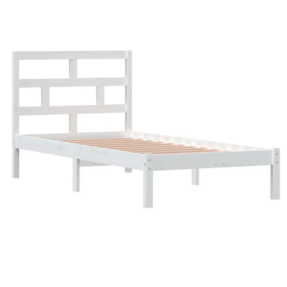 Bed Frame | White | Solid Pine Wood | Single | Durable | Rectangular