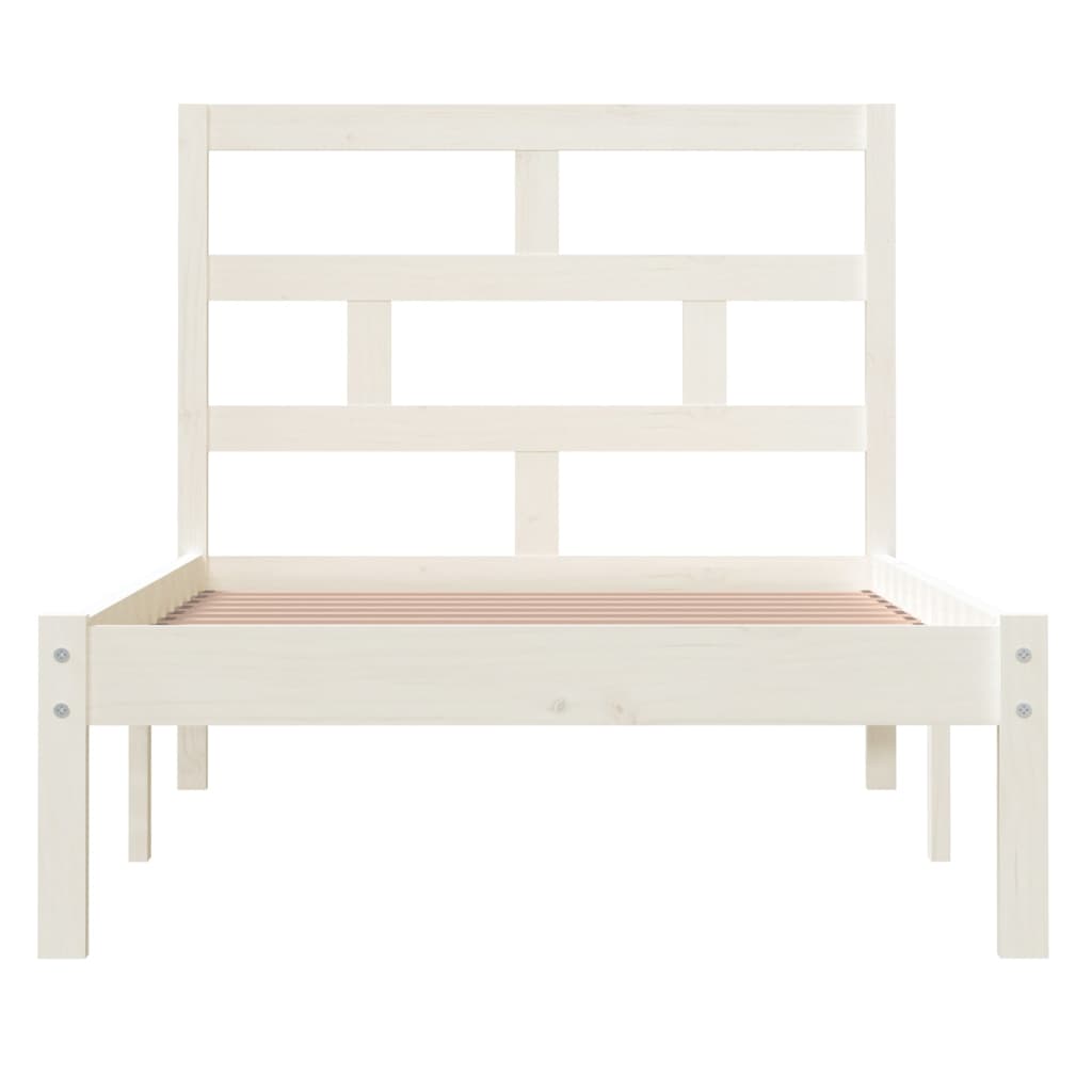 Bed Frame | White | Solid Pine Wood | Single | Durable | Rectangular