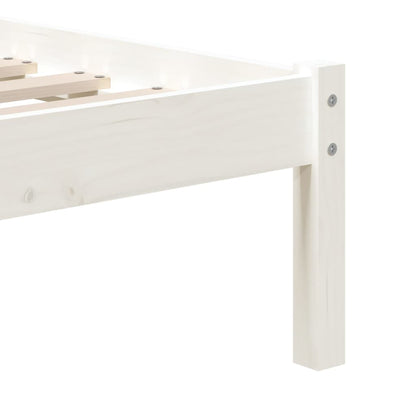 Bed Frame | White | Solid Pine Wood | Single | Durable | Rectangular