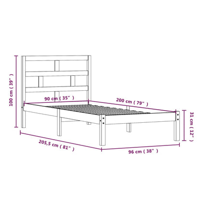 Bed Frame | Natural Pine | Solid pine wood, Plywood | Single | Durable