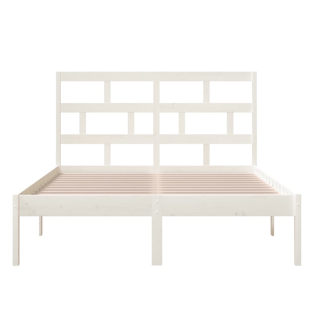 Bed Frame | White | Solid pine wood | 120 x 200 cm | Modern | Bed Frame