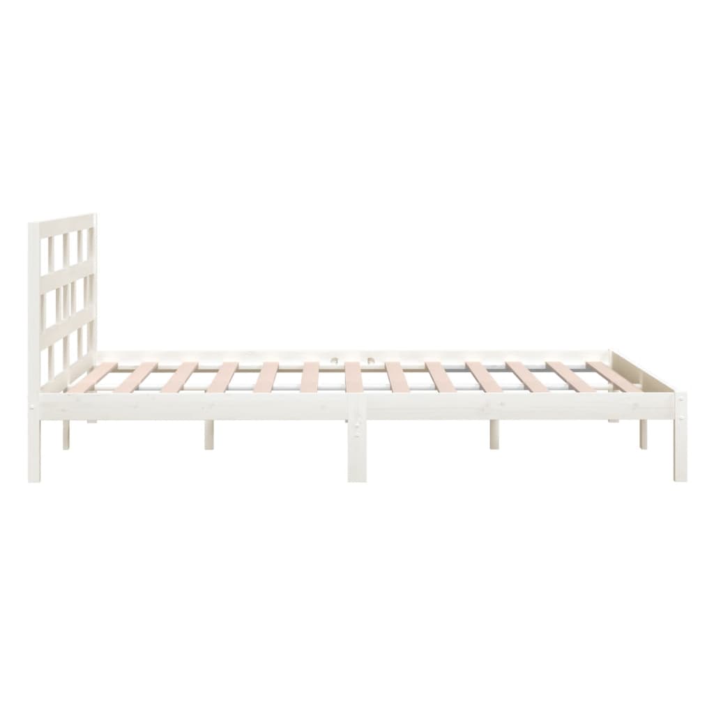 Bed Frame | White | Solid pine wood | 120 x 200 cm | Modern | Bed Frame