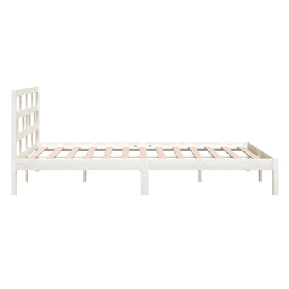 Bed Frame | White | Solid pine wood | 120 x 200 cm | Modern | Bed Frame