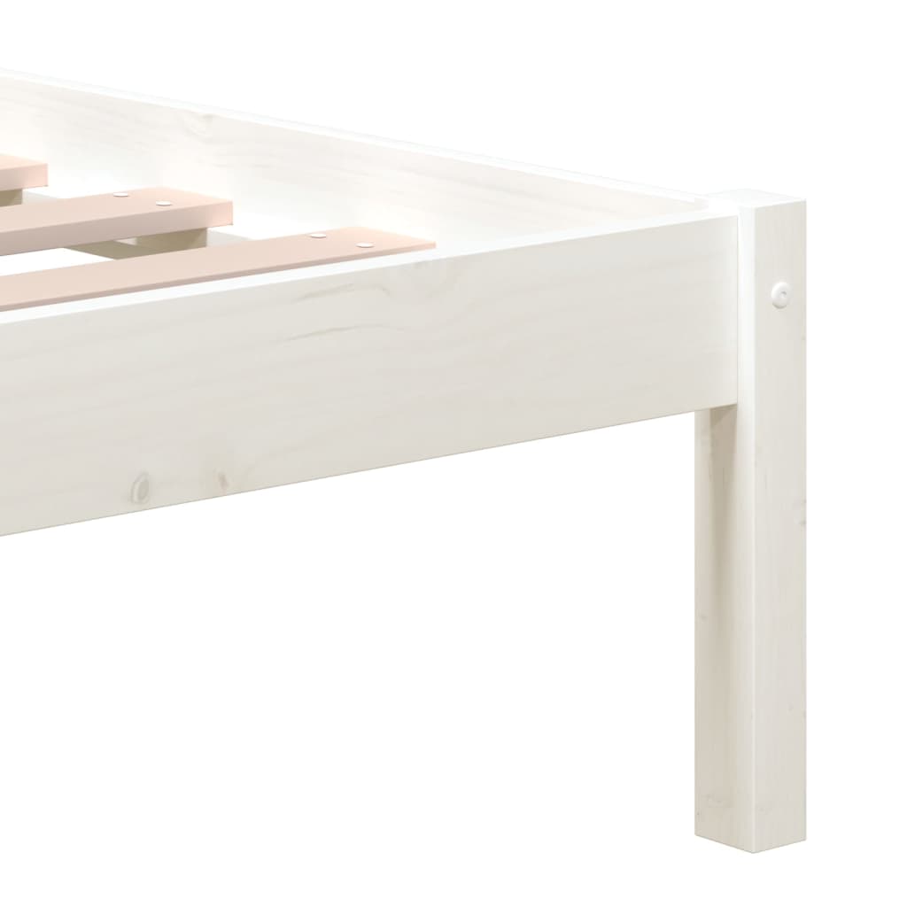 Bed Frame | White | Solid pine wood | 120 x 200 cm | Modern | Bed Frame