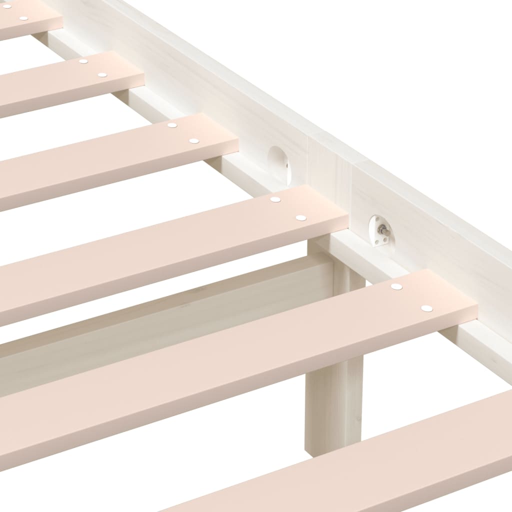 Bed Frame | White | Solid pine wood | 120 x 200 cm | Modern | Bed Frame