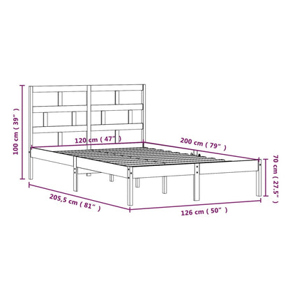 Bed Frame | White | Solid pine wood | 120 x 200 cm | Modern | Bed Frame