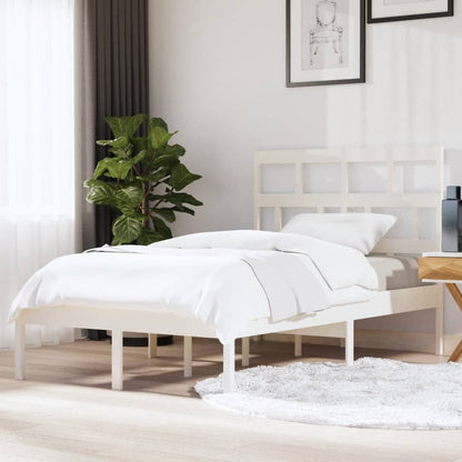 Bed Frame | White | Solid pine wood | 120 x 200 cm | Modern | Bed Frame