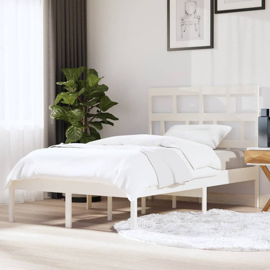 Bed Frame | White | Solid pine wood | 120 x 200 cm | Modern | Bed Frame