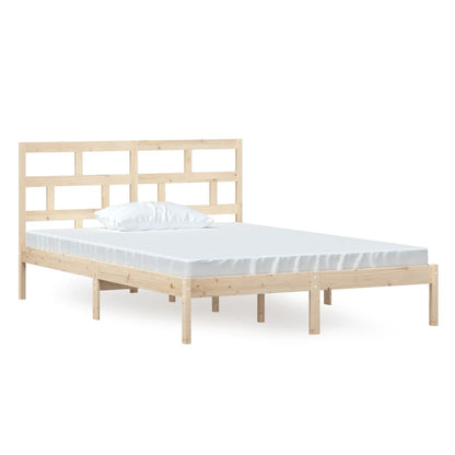Bed Frame | Natural Pine | Solid Pine Wood | 140 x 200 cm | Rectangular