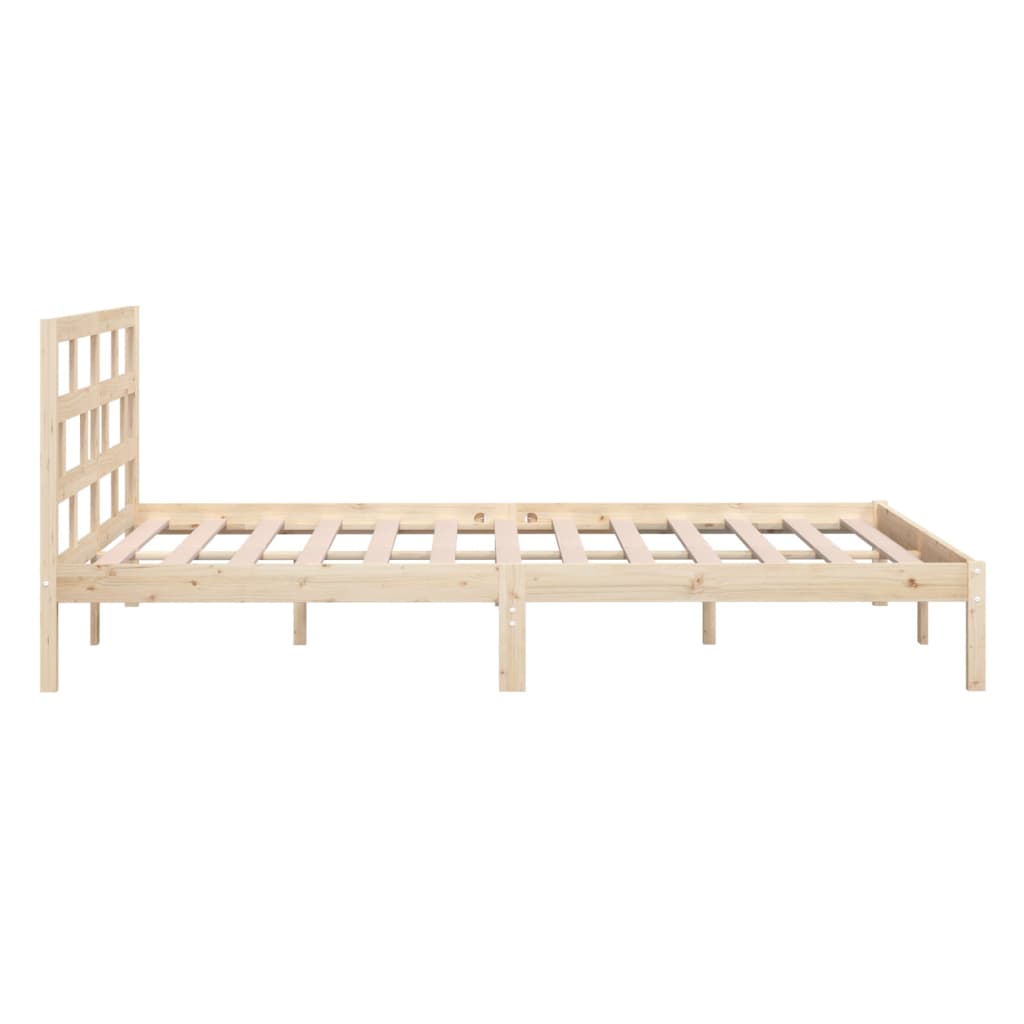 Bed Frame | Natural Pine | Solid Pine Wood | 140 x 200 cm | Rectangular