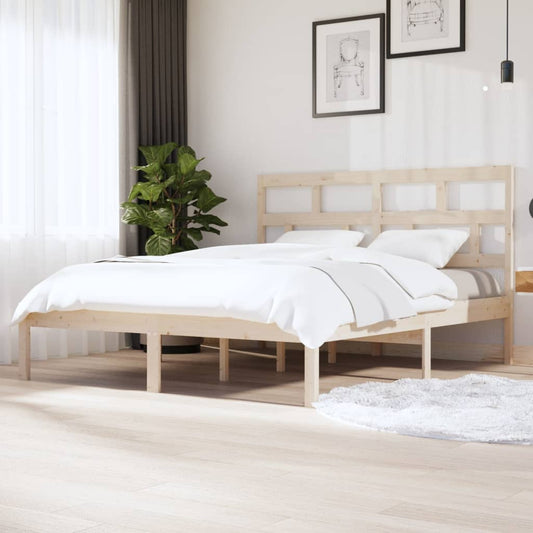 Bed Frame | Natural wood | Solid pine wood | Double |  Durable