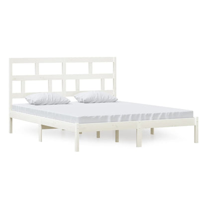 Bed Frame | White | Solid pine wood, plywood | Double | Modern