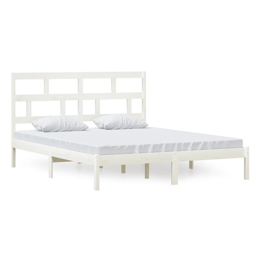 Bed Frame | White | Solid pine wood, plywood | Double | Modern