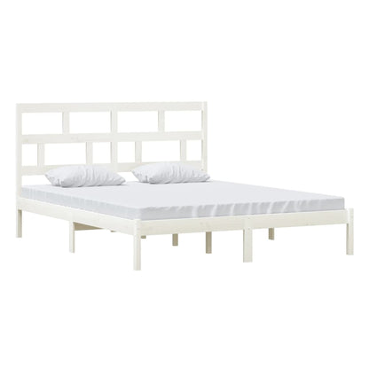 Bed Frame | White | Solid pine wood, plywood | Double | Modern