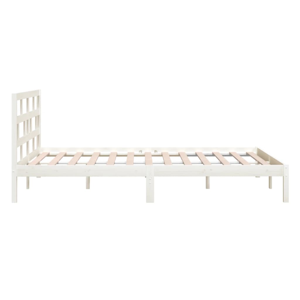 Bed Frame | White | Solid pine wood, plywood | Double | Modern