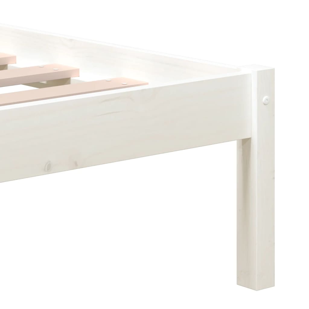 Bed Frame | White | Solid pine wood, plywood | Double | Modern