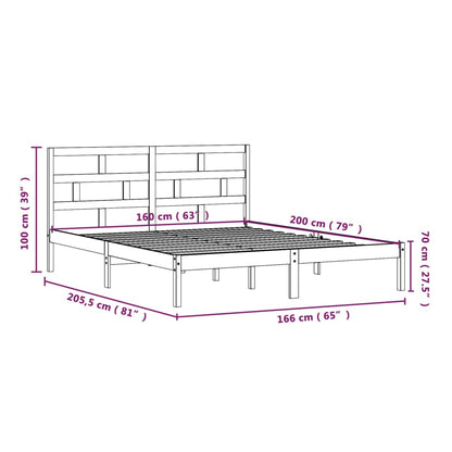 Bed Frame | White | Solid pine wood, plywood | Double | Modern