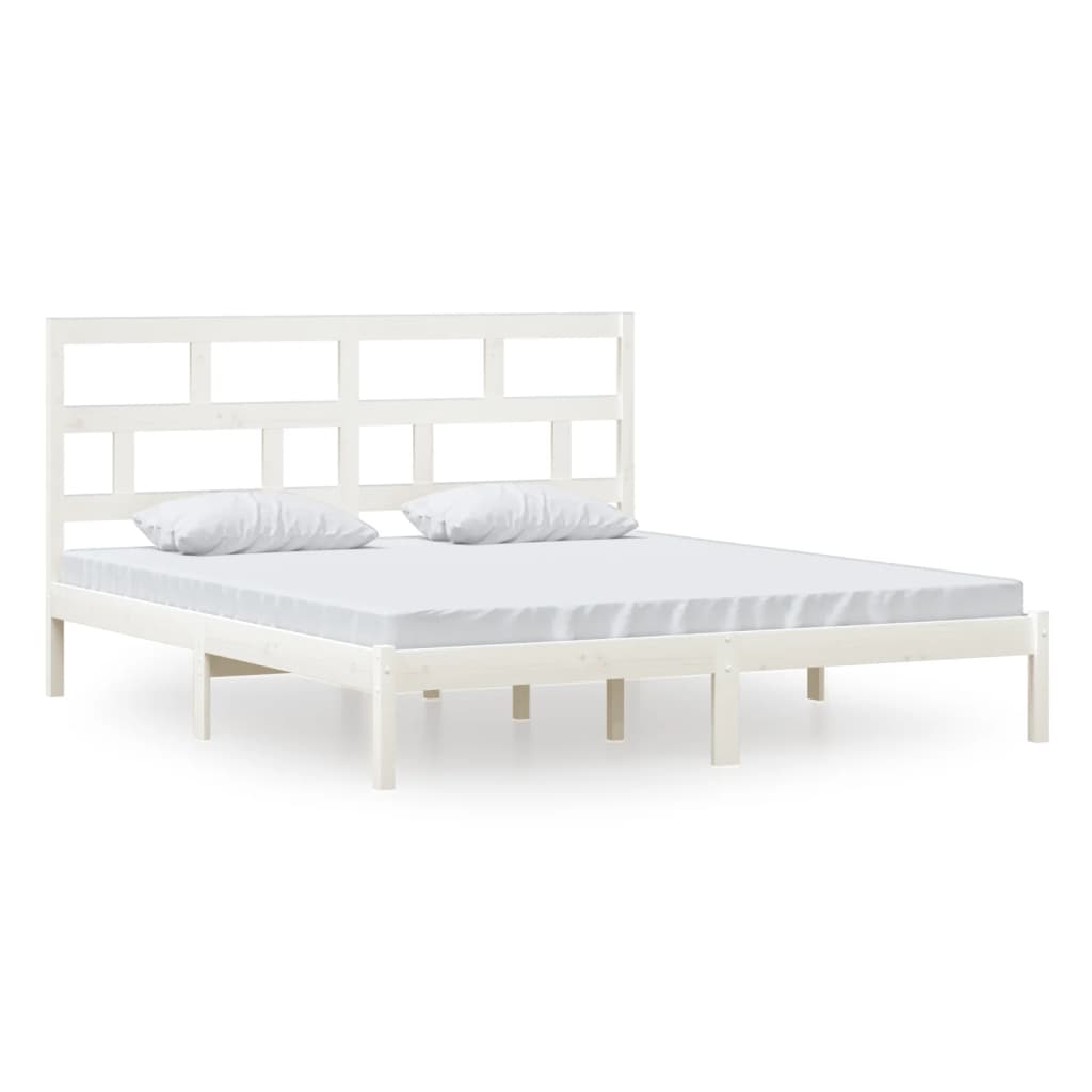 Bed Frame | White | Solid Pine Wood, Plywood | Super King