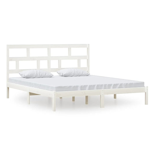 Bed Frame | White | Solid Pine Wood, Plywood | Super King