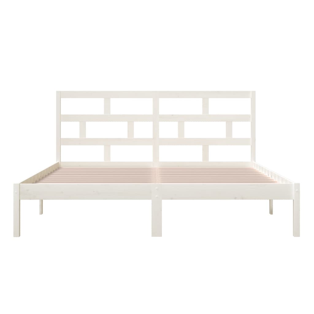 Bed Frame | White | Solid Pine Wood, Plywood | Super King