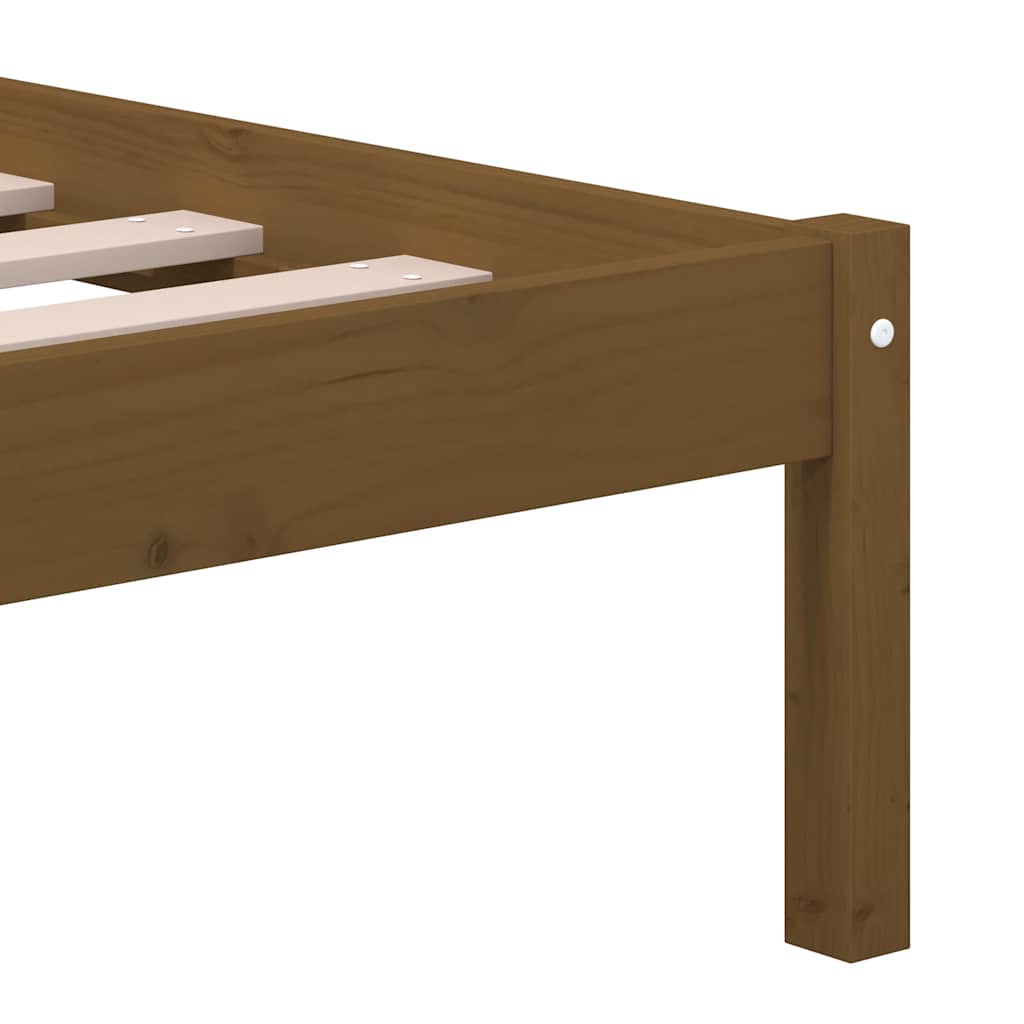 Bed Frame | Honey brown | Solid Pine Wood | 200x200 cm | Bed Frame