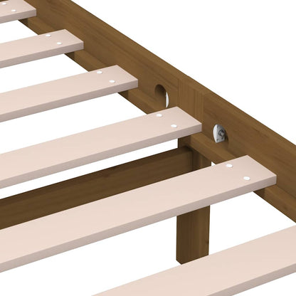 Bed Frame | Honey brown | Solid Pine Wood | 200x200 cm | Bed Frame