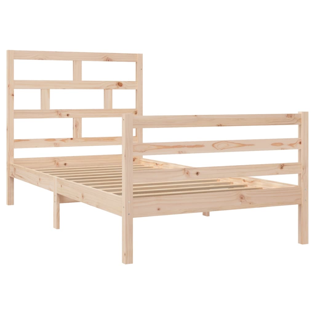 Bed Frame | Natural wood | Solid pine wood | Single | Durable | Bed Frame