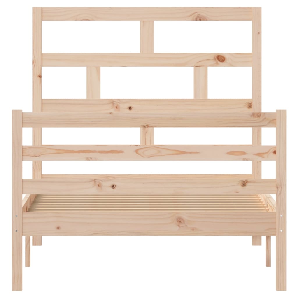 Bed Frame | Natural wood | Solid pine wood | Single | Durable | Bed Frame