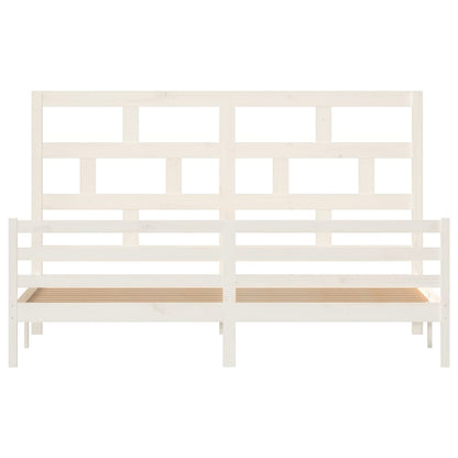 Bed Frame | White | Solid Pine Wood | Double | Durable | Bed Frame