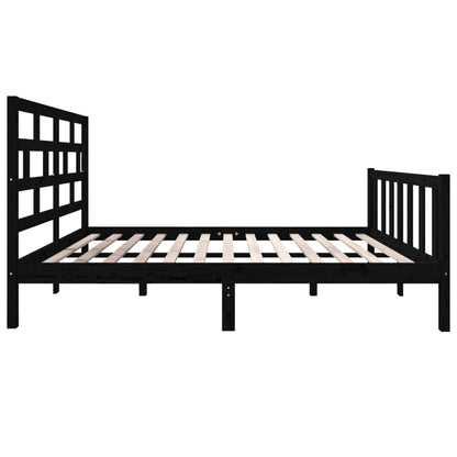 Bed Frame | Black | Solid pine wood | 135x190 cm | Durable | Bed Frame