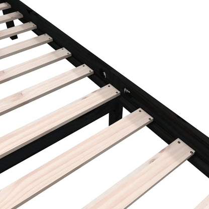 Bed Frame | Black | Solid pine wood | 135x190 cm | Durable | Bed Frame