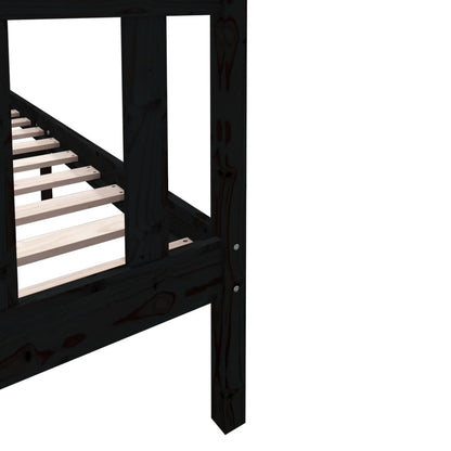Bed Frame | Black | Solid pine wood | 135x190 cm | Durable | Bed Frame